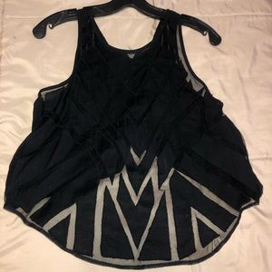 FREE PEOPLE BoHo Sheer Detail Flair Tank
